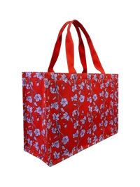Red Floral Tote Bag