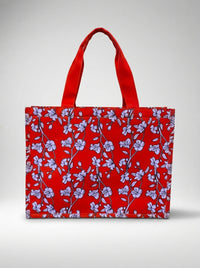 Red Floral Tote Bag