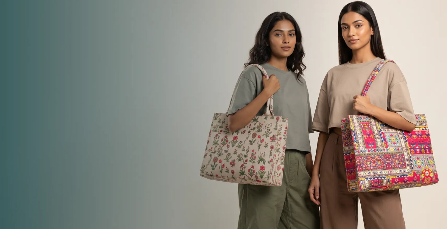 CANVAS BAGS WITH TRENDY DESIGNS.